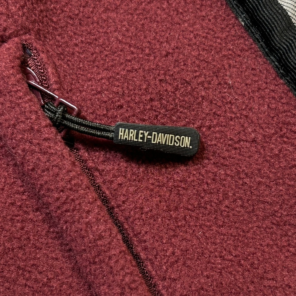 Harley-Davidson Women L Colorblock Side Hit Full-Zip Fleece Vest - Picture 9 of 10